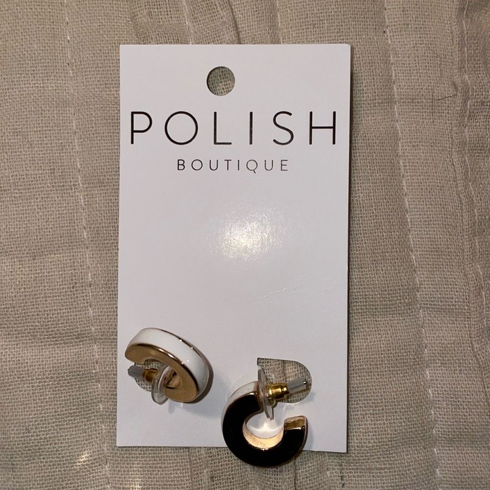 Chunky white and gold hoop